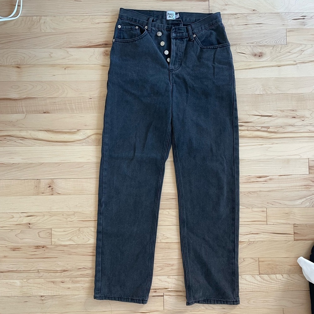Princess Polly black asymmetrical jeans